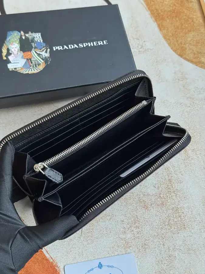 Classic Single Zip Wallet in Blue ZP Development, Italian Cross Grain Calfskin
