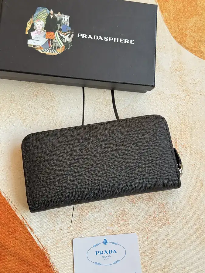Classic Single Zip Wallet in Blue ZP Development, Italian Cross Grain Calfskin