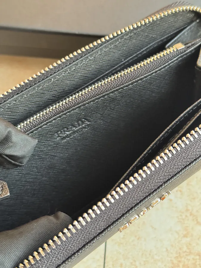 Classic Single Zip Wallet in Blue ZP Development, Italian Cross Grain Calfskin