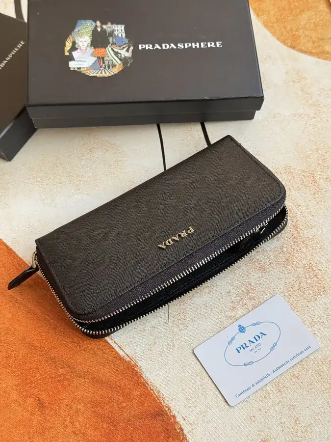 Classic Single Zip Wallet in Blue ZP Development, Italian Cross Grain Calfskin