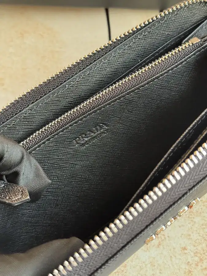 Classic Single Zip Wallet in Blue ZP Development, Italian Cross Grain Calfskin