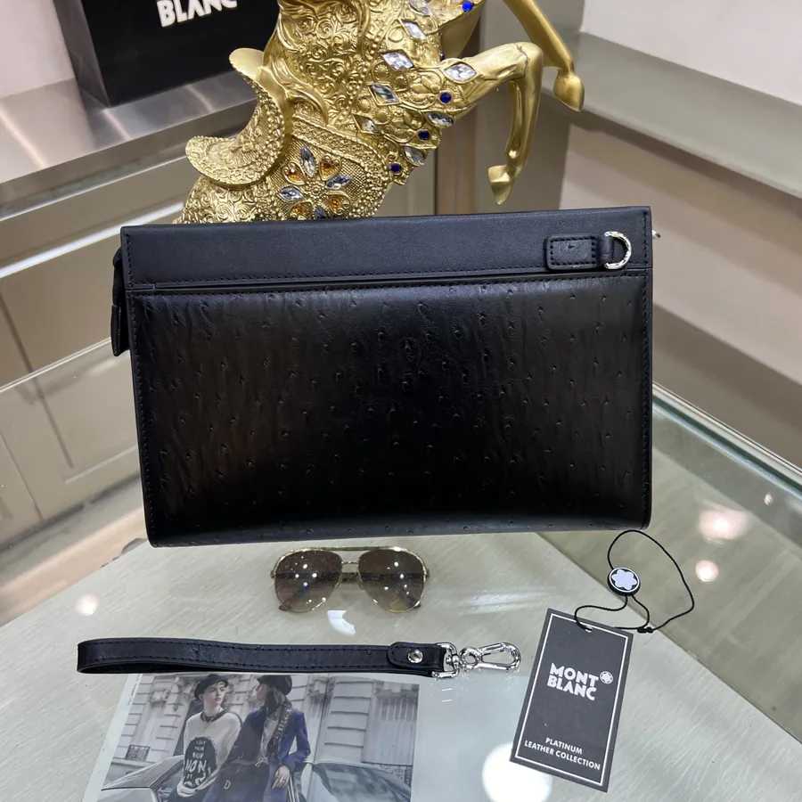 MONTBLANC Handbag Premium Full Grain Leather, Elegant Logo Design