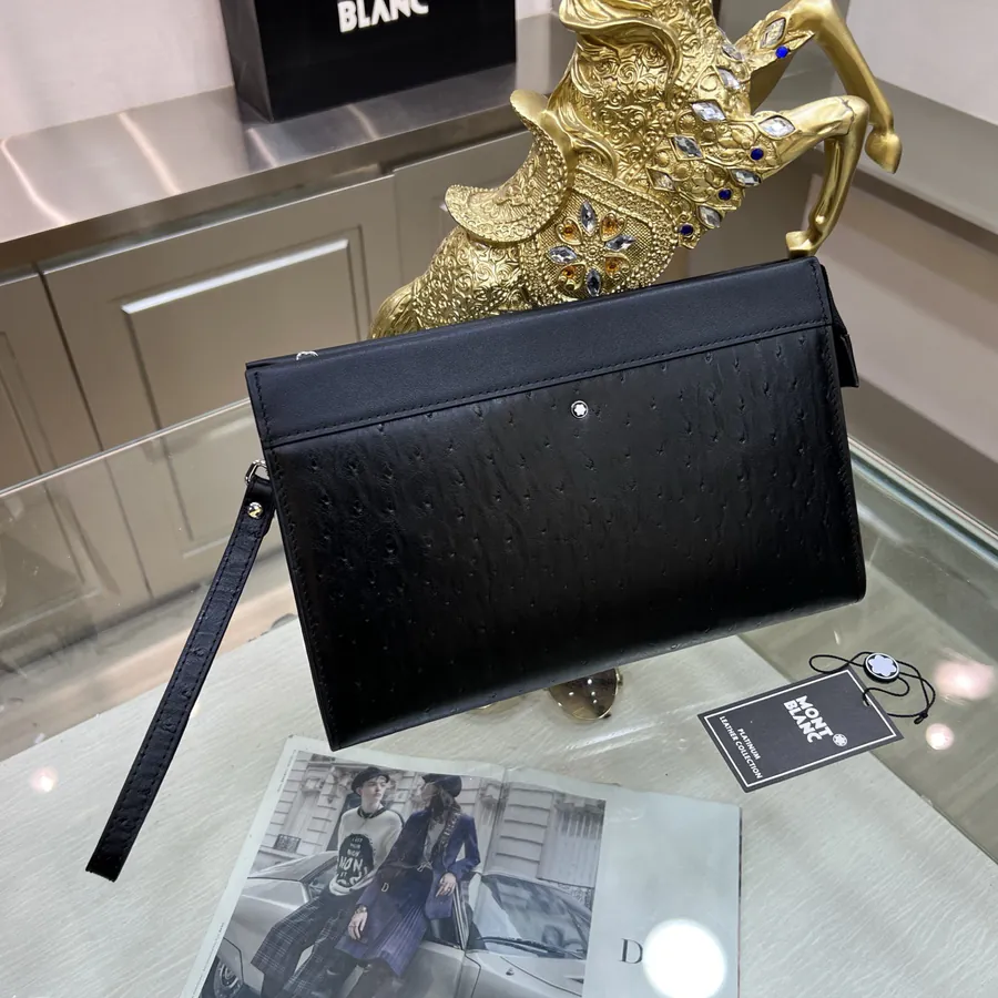 MONTBLANC Handbag Premium Full Grain Leather, Elegant Logo Design