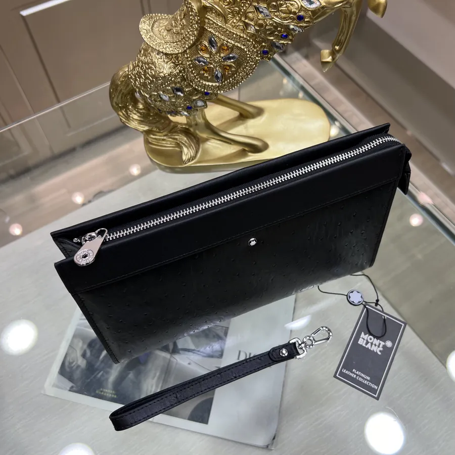 MONTBLANC Handbag Premium Full Grain Leather, Elegant Logo Design