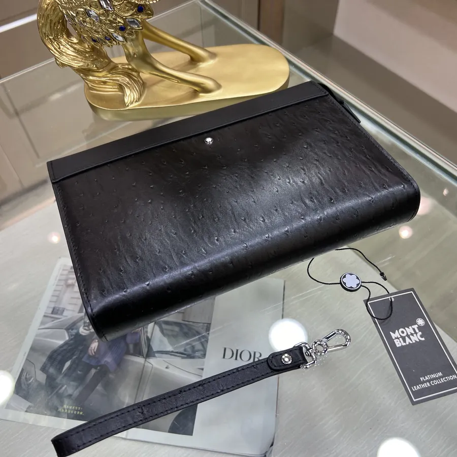 MONTBLANC Handbag Premium Full Grain Leather, Elegant Logo Design