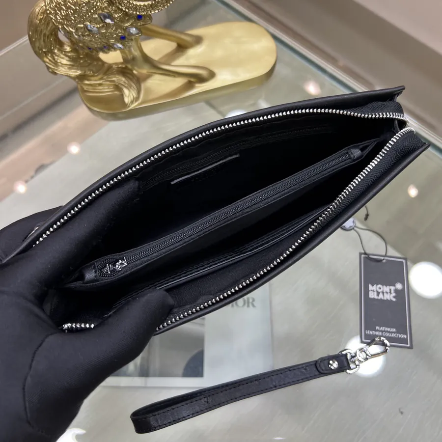 MONTBLANC Handbag Premium Full Grain Leather, Elegant Logo Design