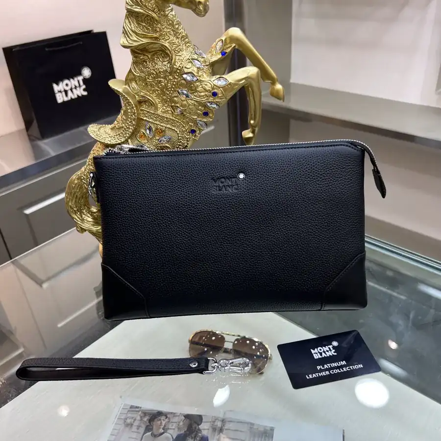 Montblanc International Handbag Natural Crushed Calfskin, Elegant Logo, Premium Casual Design
