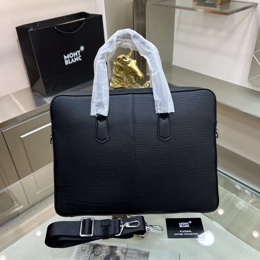 Montblanc International Men's Briefcase Premium Leather Business & Trendy