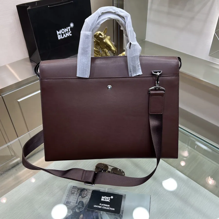 Montblanc International Men's Briefcase Premium Leather Business Style
