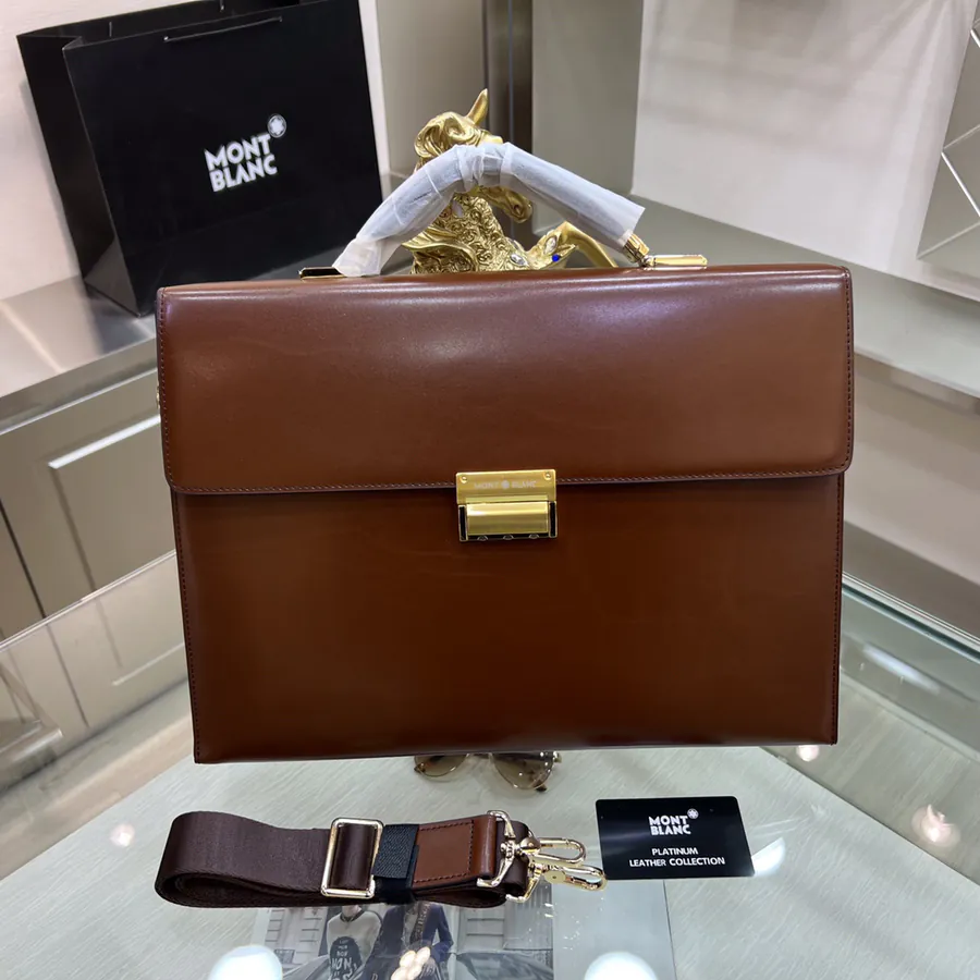 Montblanc International Men's Briefcase Premium Leather & Top tier Hardware