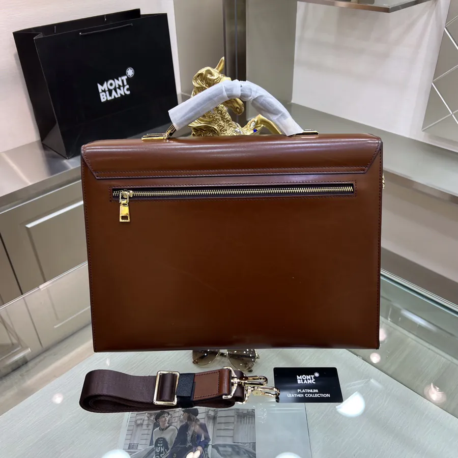 Montblanc International Men's Briefcase Premium Leather & Top tier Hardware