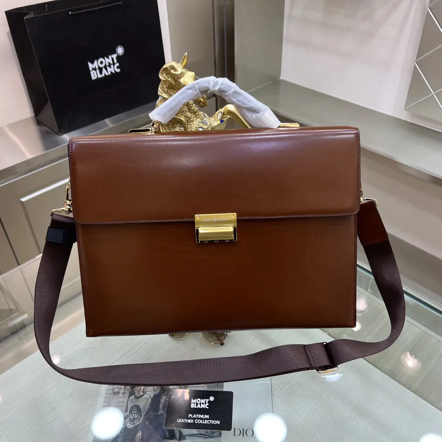 Montblanc International Men's Briefcase Premium Leather & Top tier Hardware