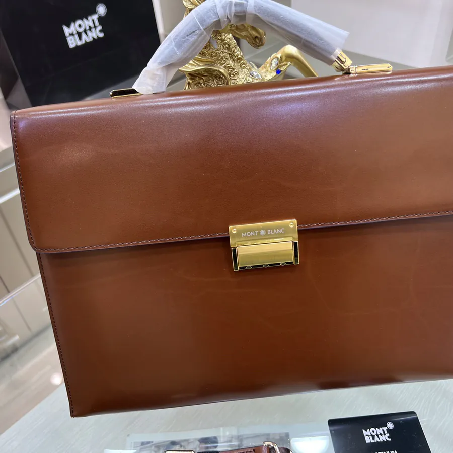 Montblanc International Men's Briefcase Premium Leather & Top tier Hardware