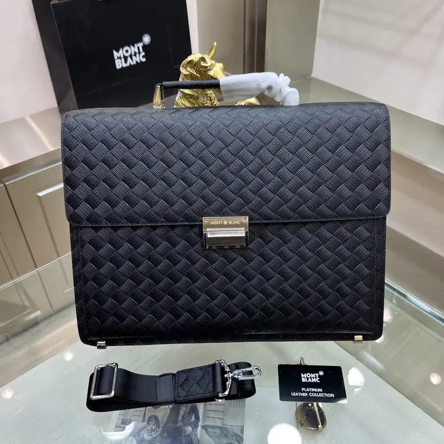 Montblanc International Men's Briefcase Premium Cross Grain Calfskin