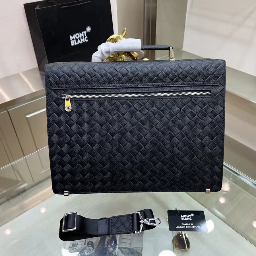 Montblanc International Men's Briefcase Premium Cross Grain Calfskin