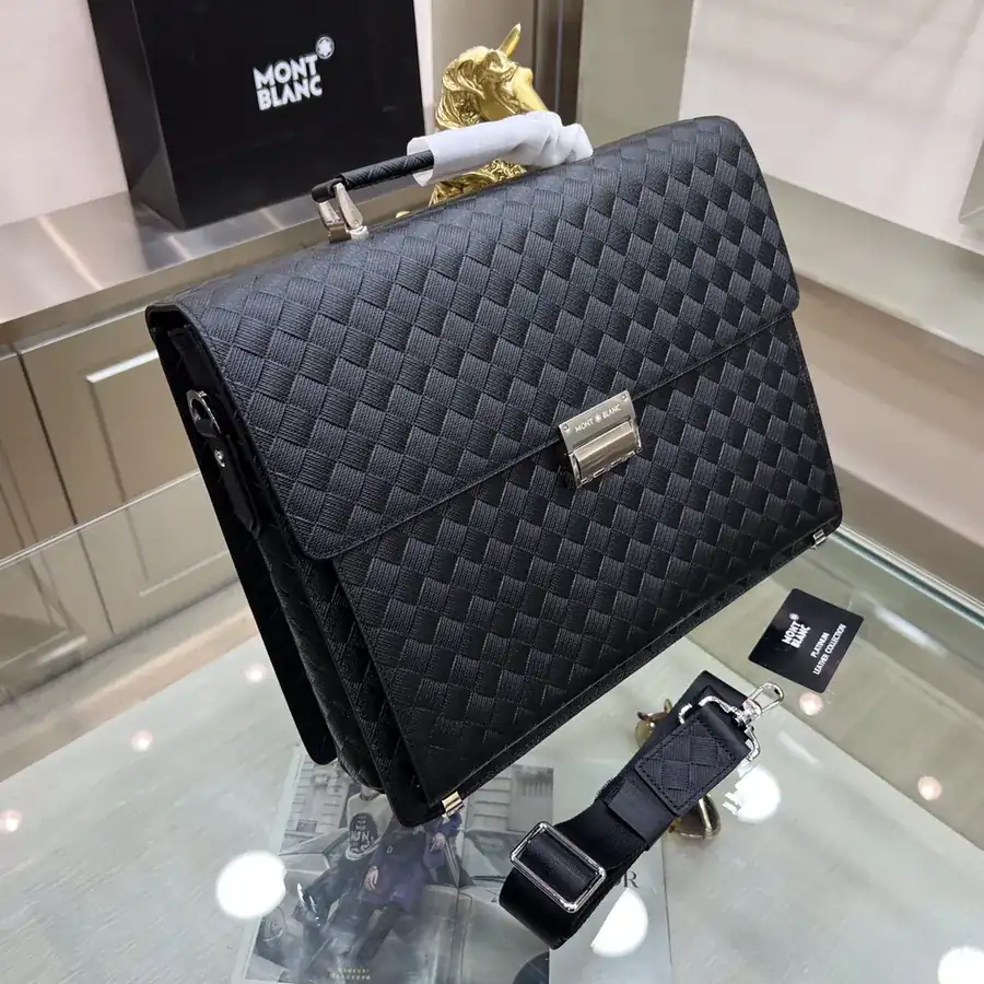 Montblanc International Men's Briefcase Premium Cross Grain Calfskin