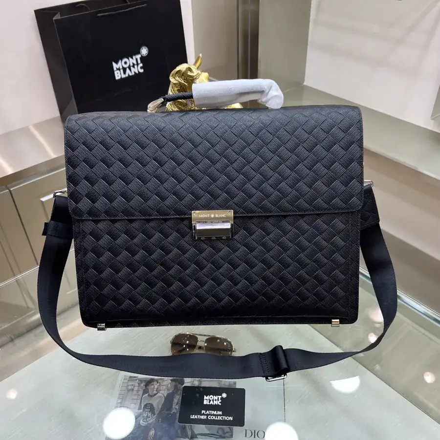 Montblanc International Men's Briefcase Premium Cross Grain Calfskin
