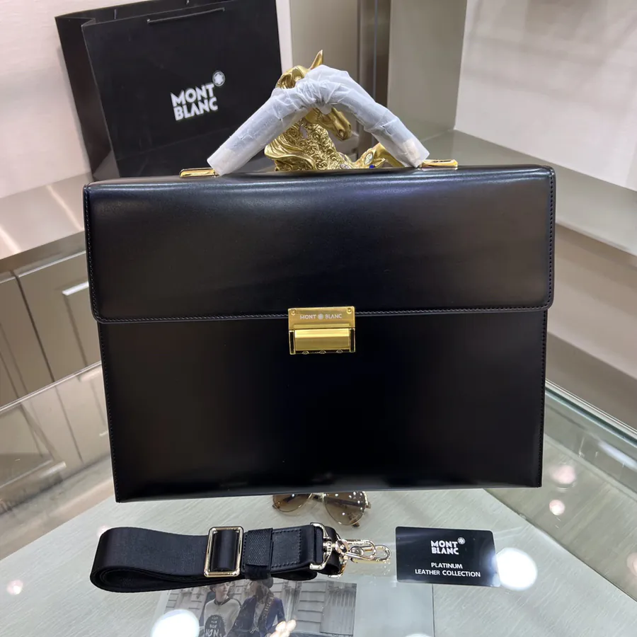 Montblanc International Men's Briefcase Premium Leather & Top tier Hardware