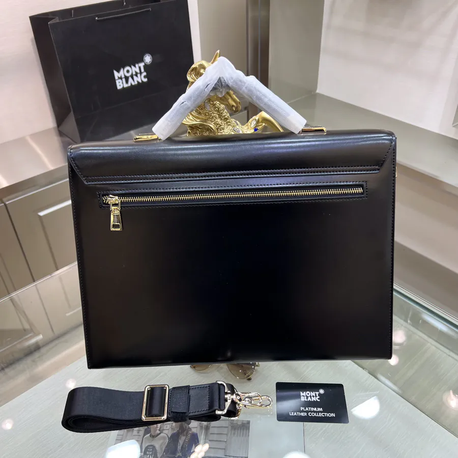 Montblanc International Men's Briefcase Premium Leather & Top tier Hardware