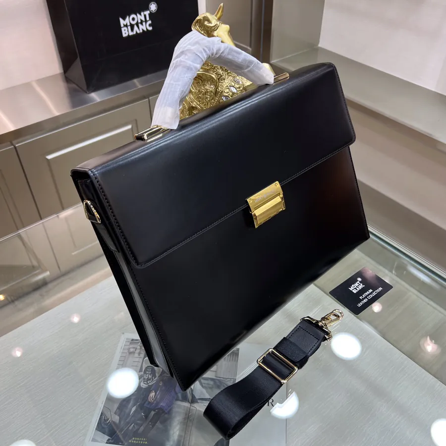 Montblanc International Men's Briefcase Premium Leather & Top tier Hardware