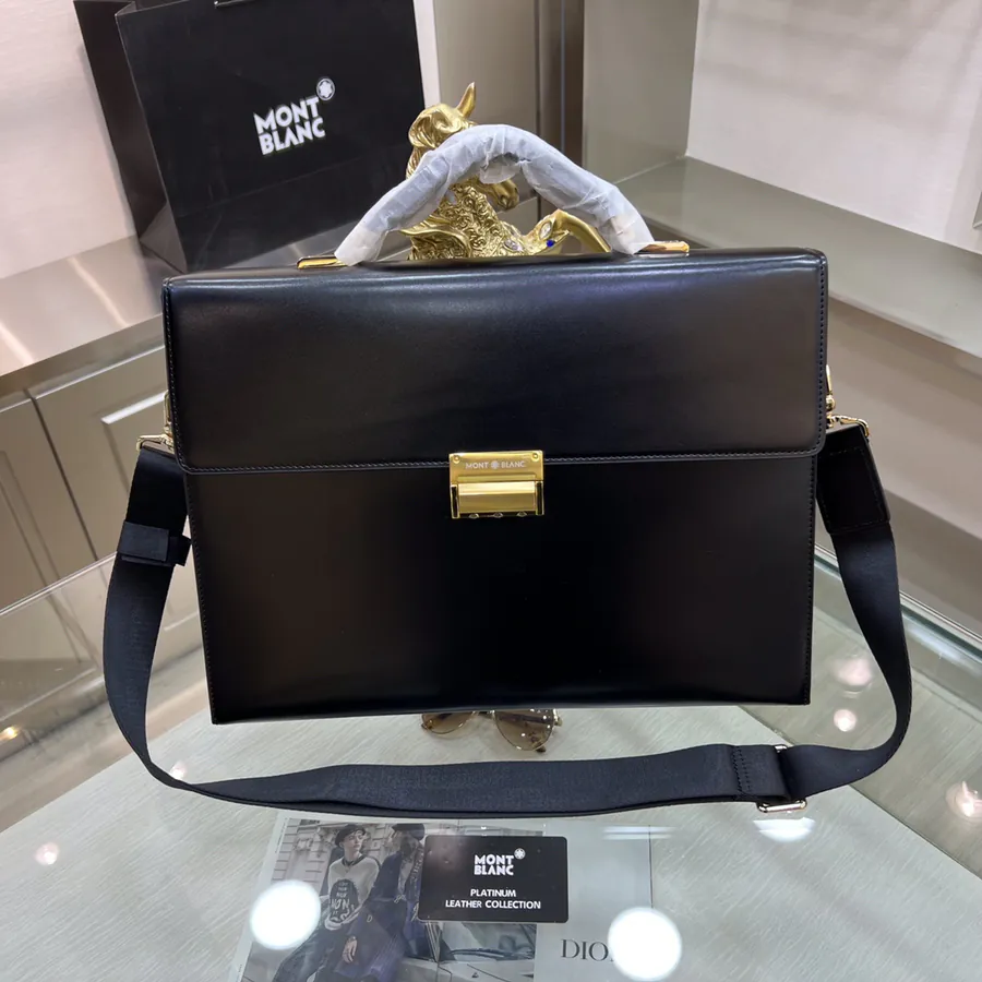 Montblanc International Men's Briefcase Premium Leather & Top tier Hardware