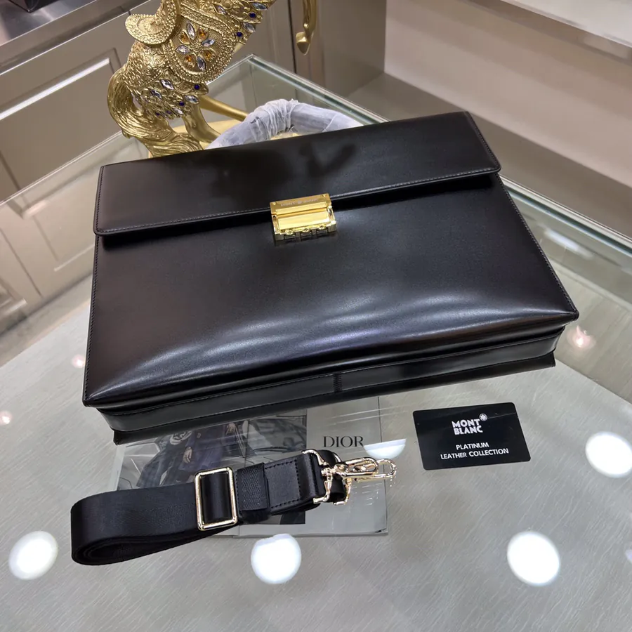 Montblanc International Men's Briefcase Premium Leather & Top tier Hardware