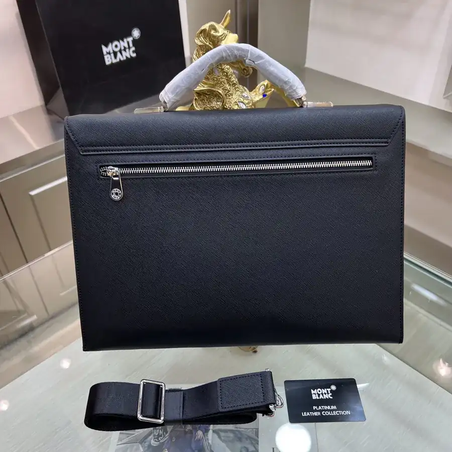 Montblanc International Men's Briefcase Premium Crosshatch Design