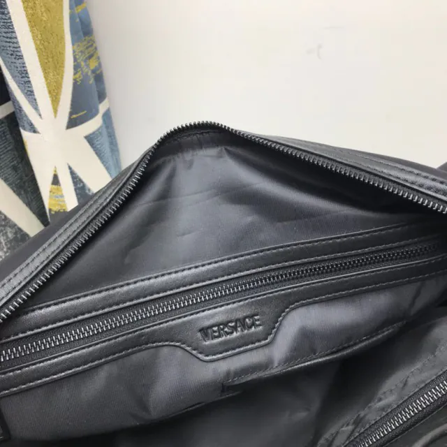 Versace New Leisure Travel Bag with Italian Grained Calfskin