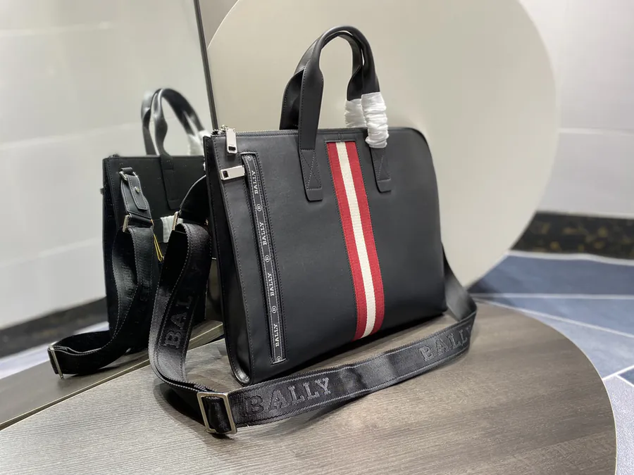 Men's Briefcase in Top Grain Leather with Custom Hardware and Zip Closure