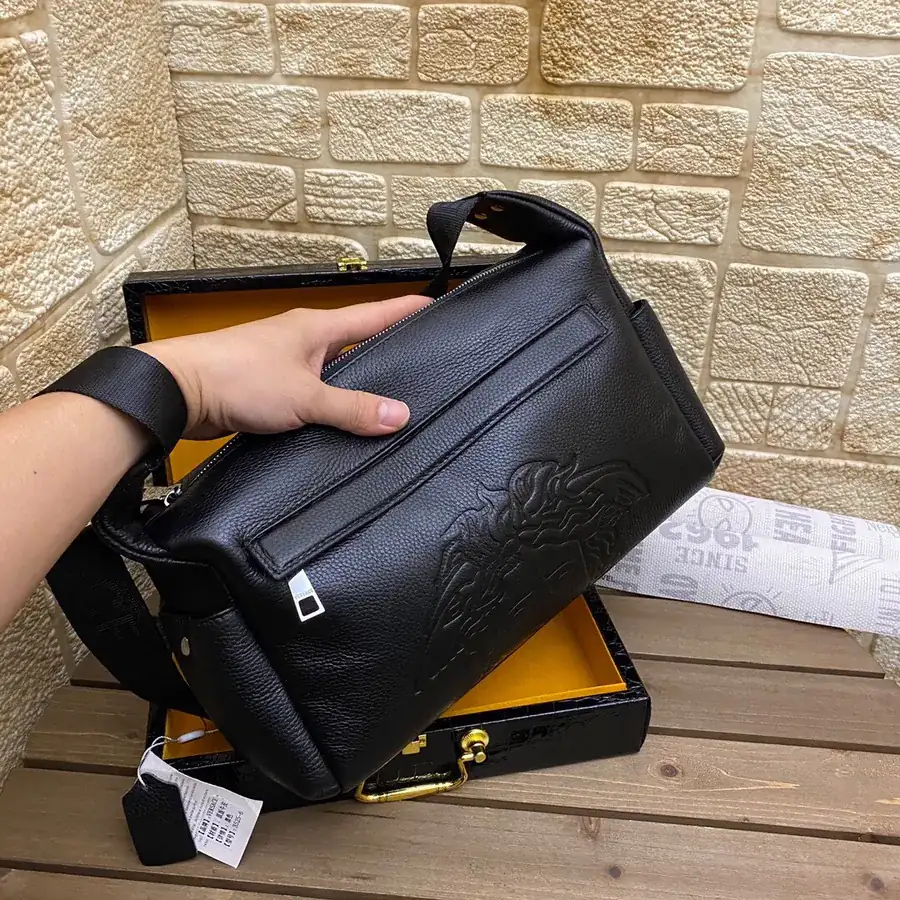 GIANNI Men's Statement Crossbody Bag Premium Leather, Unique Design