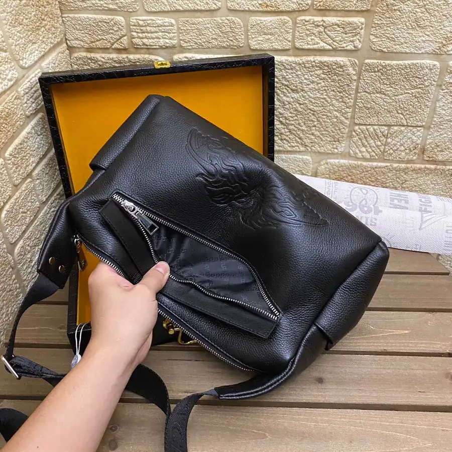 GIANNI Men's Statement Crossbody Bag Premium Leather, Unique Design