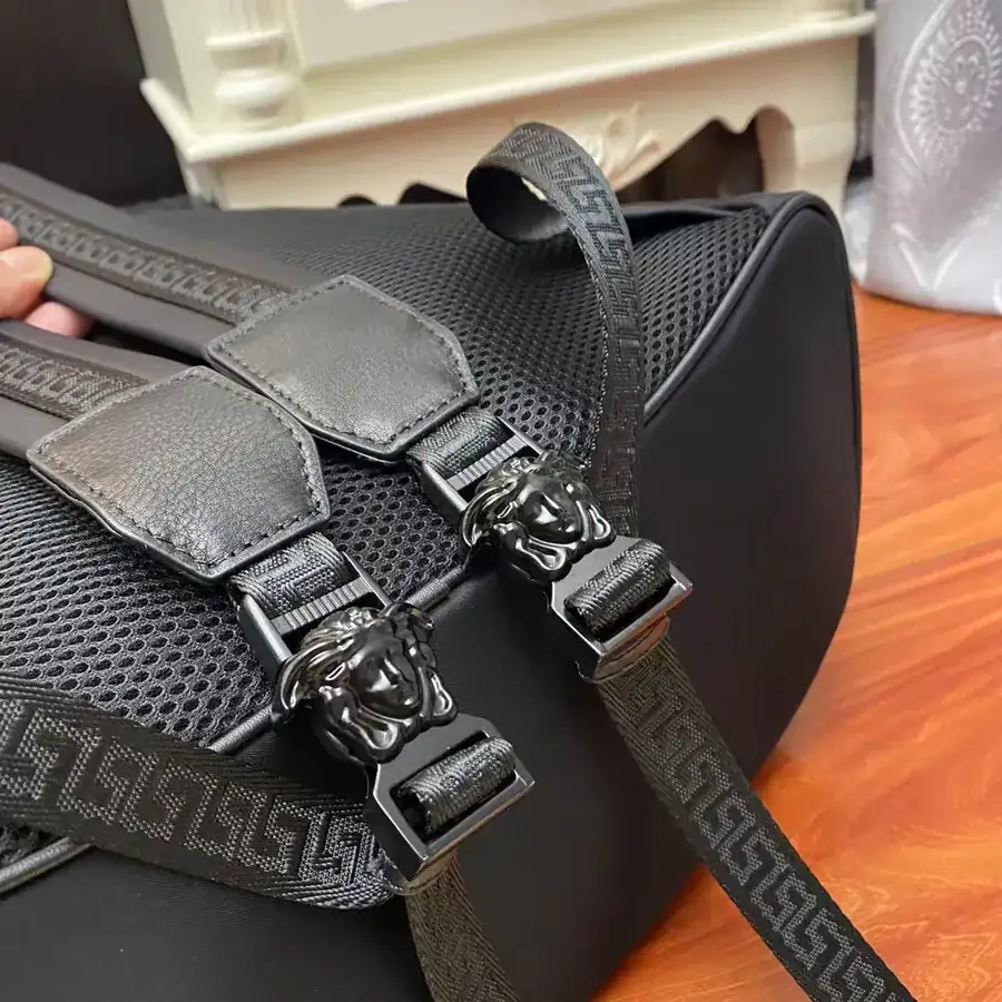 Versace Snake Print Backpack with Gold Hardware