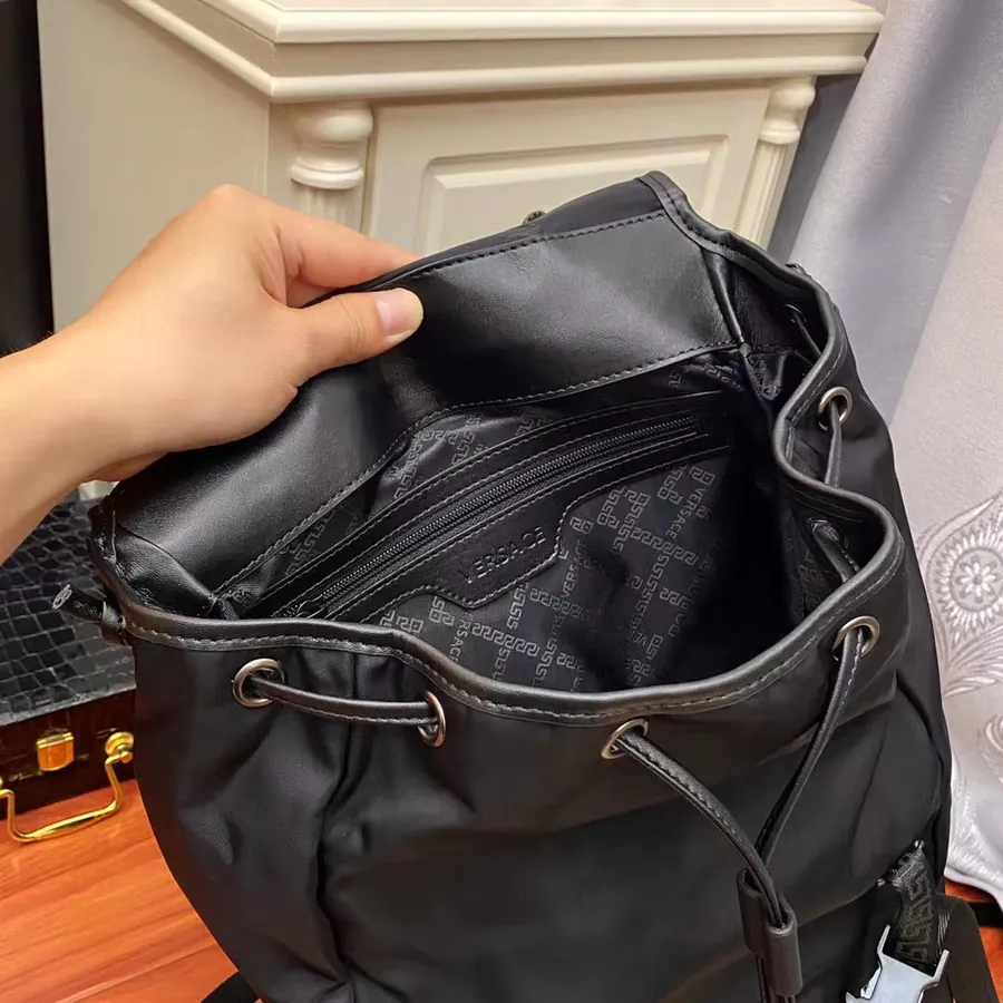Versace Snake Print Backpack with Gold Hardware