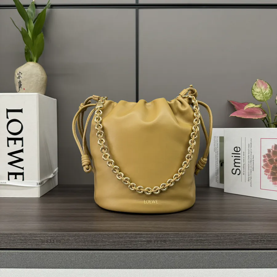 Flamenco Purse Bucket Soft Nappa Leather Bucket Bag