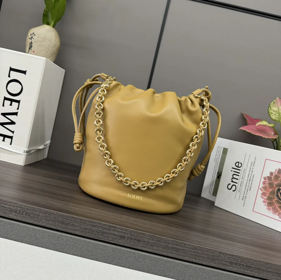 Flamenco Purse Bucket Soft Nappa Leather Bucket Bag