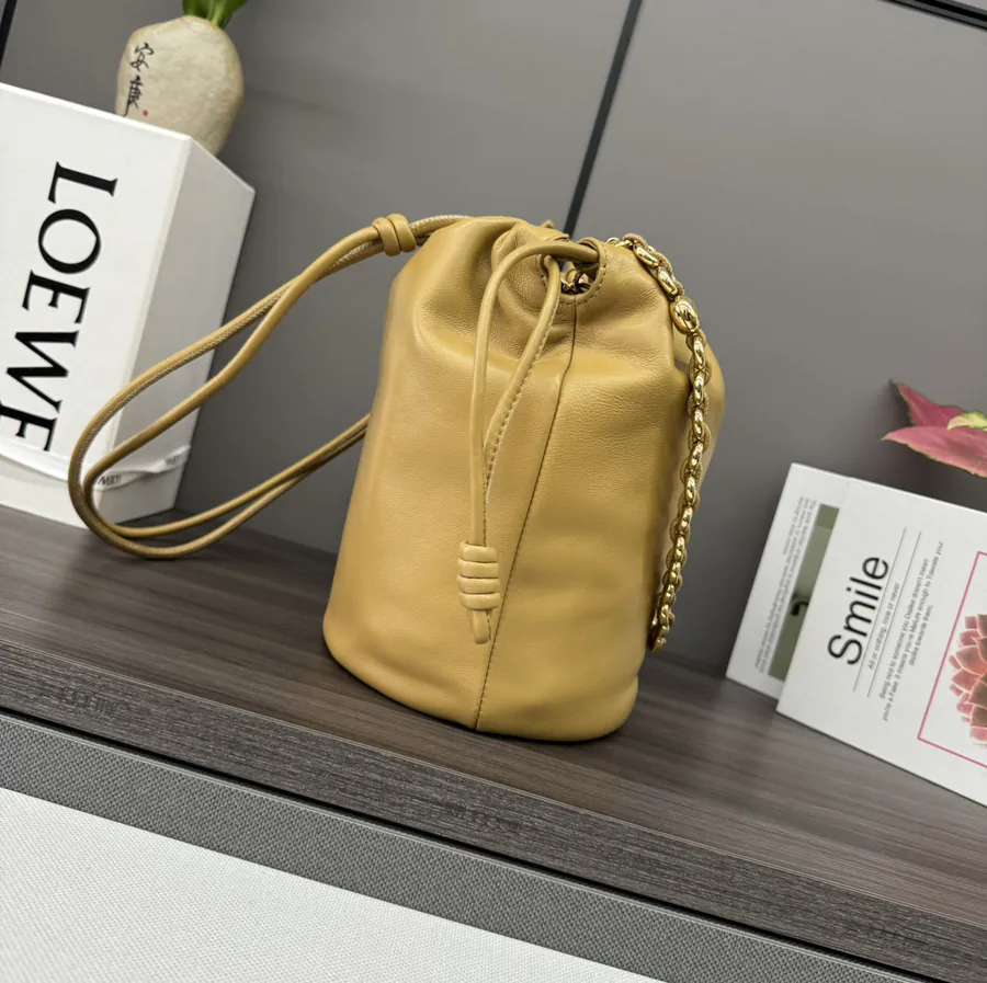 Flamenco Purse Bucket Soft Nappa Leather Bucket Bag