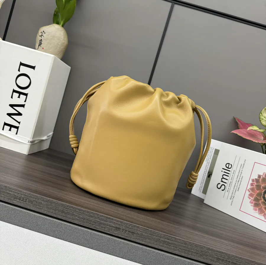 Flamenco Purse Bucket Soft Nappa Leather Bucket Bag