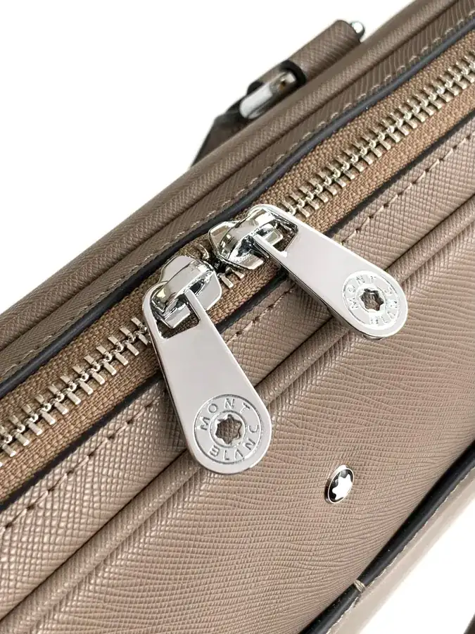 Mondaine Grained Calfskin Briefcase Khaki