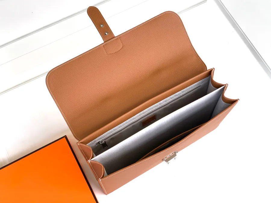 New Business Briefcase 6093 1A, Top Grain Italian Calfskin