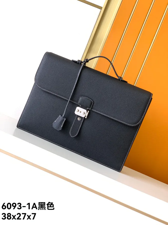 New Business Bag 6093 1A, Black Premium Leather