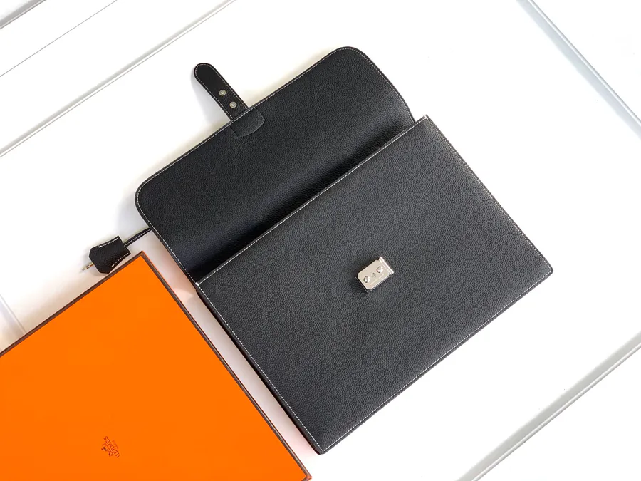 New Business Bag 6093 1A, Black Premium Leather