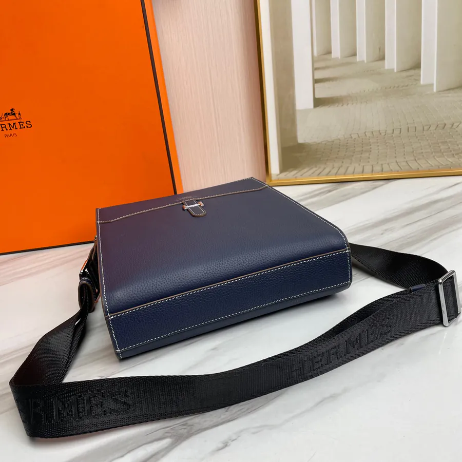 Blue Premium Original Emma Italian Top Grain Calfskin Handbag