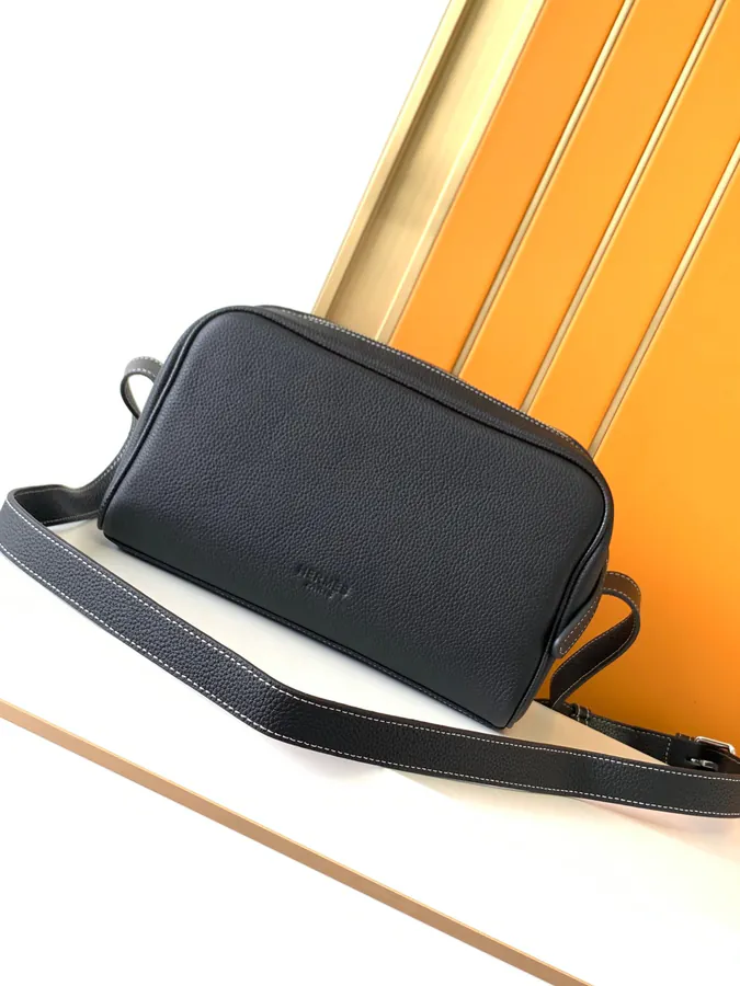 7057 4 Black Italian Top Grain Calfskin Wallet