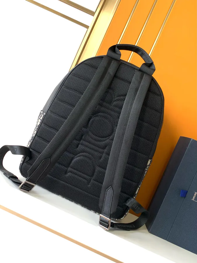 Blue D 212 Backpack Premium Leather and Waterproof Fabric