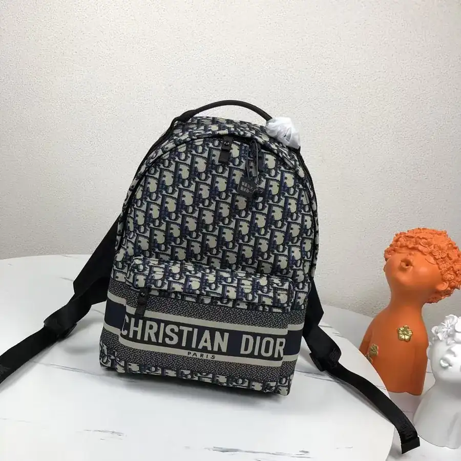 Christian Louboutin Travel Backpack with Blue Oblique Pattern