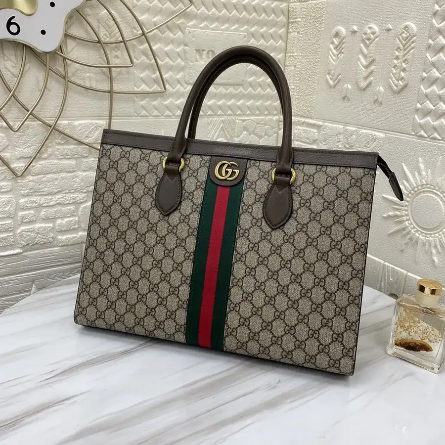 G Family's New Bestseller Men's Tote Bag, Premium Calfskin with Clear Grained Texture