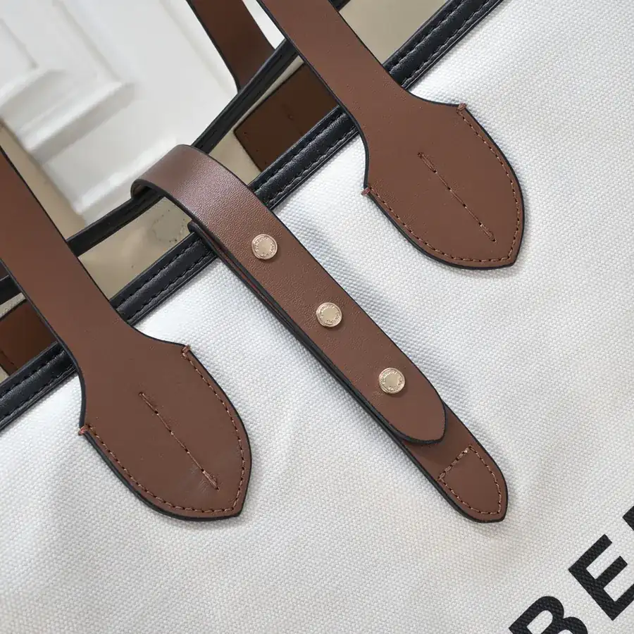 B House The Belt Shopping Bag with Cotton Canvas and Leather