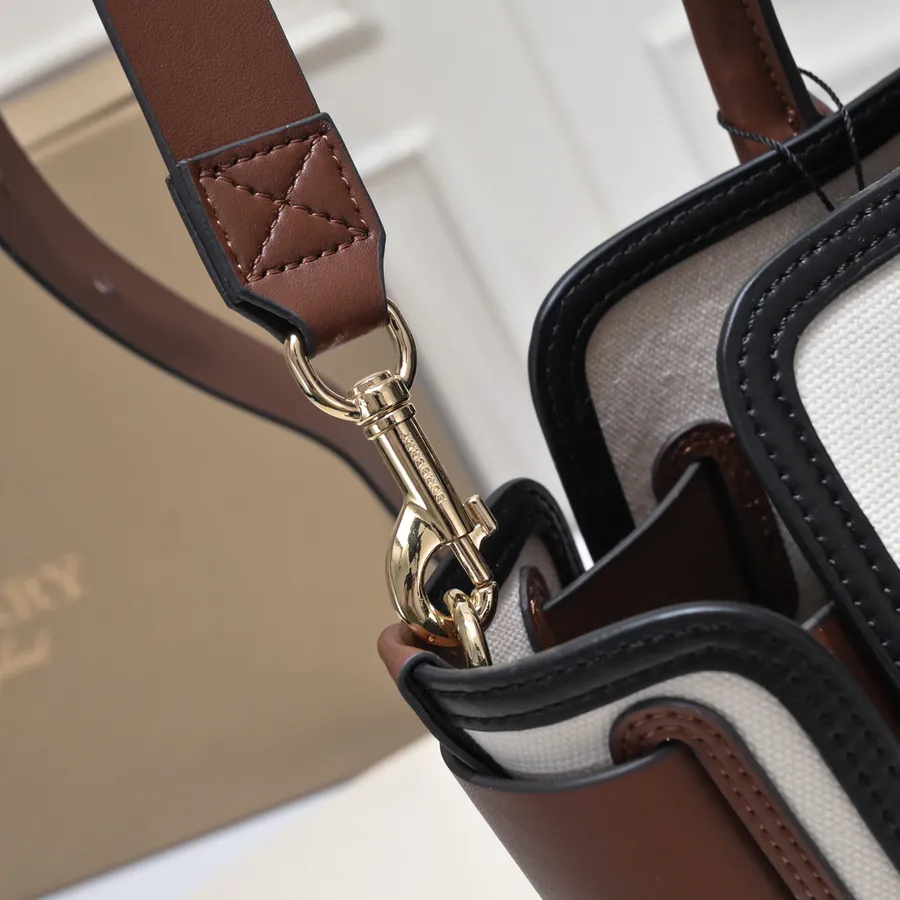 B Home The Belt Tote Bag Three Buckle Decor, Grained Calfskin
