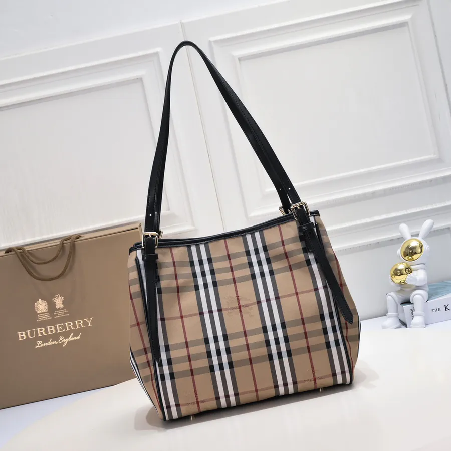 B Brand Hidden Horse Shopping Bag Grained Calfskin with YKK Brass Hardware