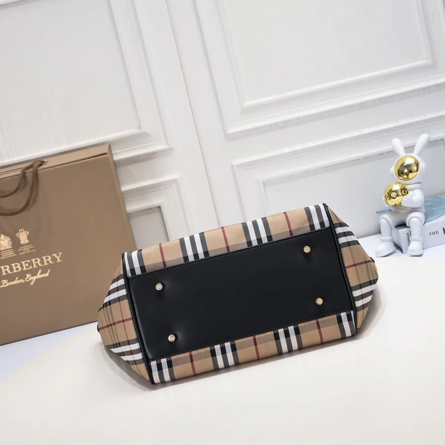 B Brand Hidden Horse Shopping Bag Grained Calfskin with YKK Brass Hardware